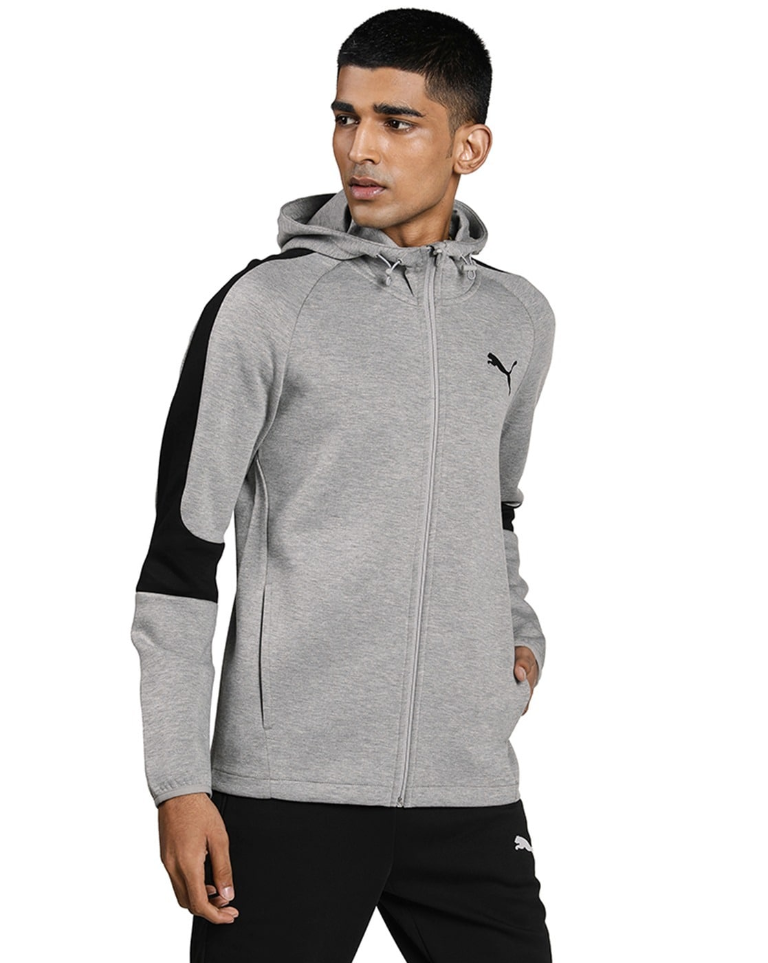 Slim Fit Evostripe Zip-Front Hoodie-585812 03