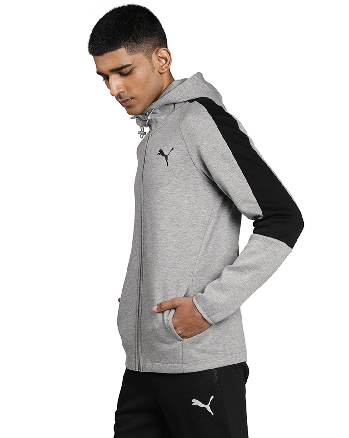 Slim Fit Evostripe Zip-Front Hoodie-585812 03