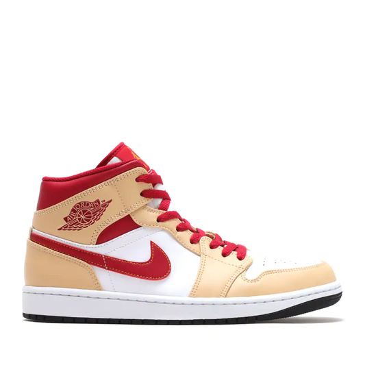 Jordan 1 Mid Beige White Red-554724 201
