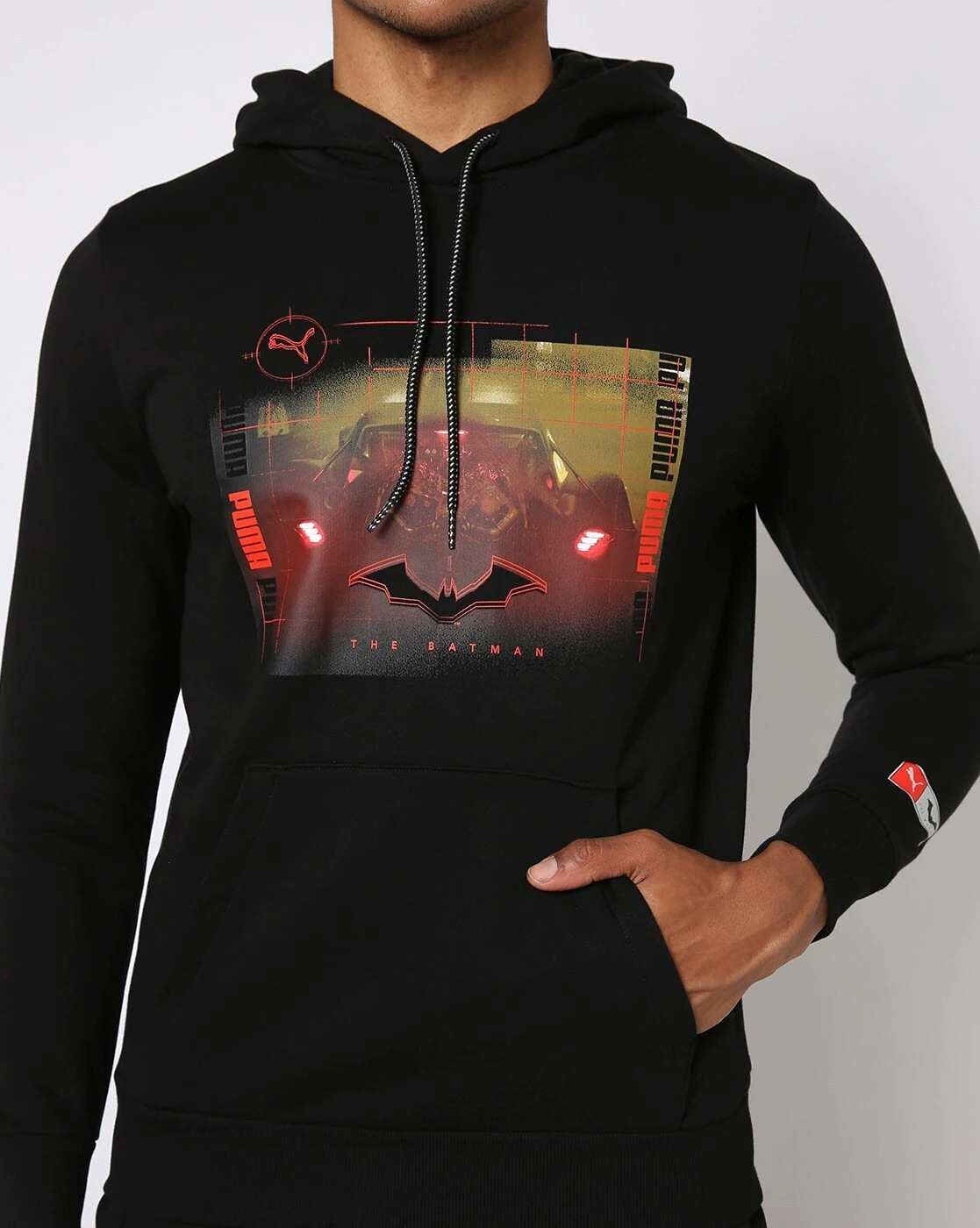 Graphic Print Hoodie with Kangaroo Pocket-534728 01