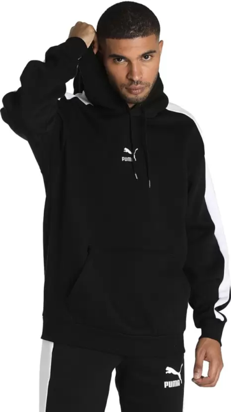 Men Full Sleeve Color Block Hooded Sweatshirt-53027201