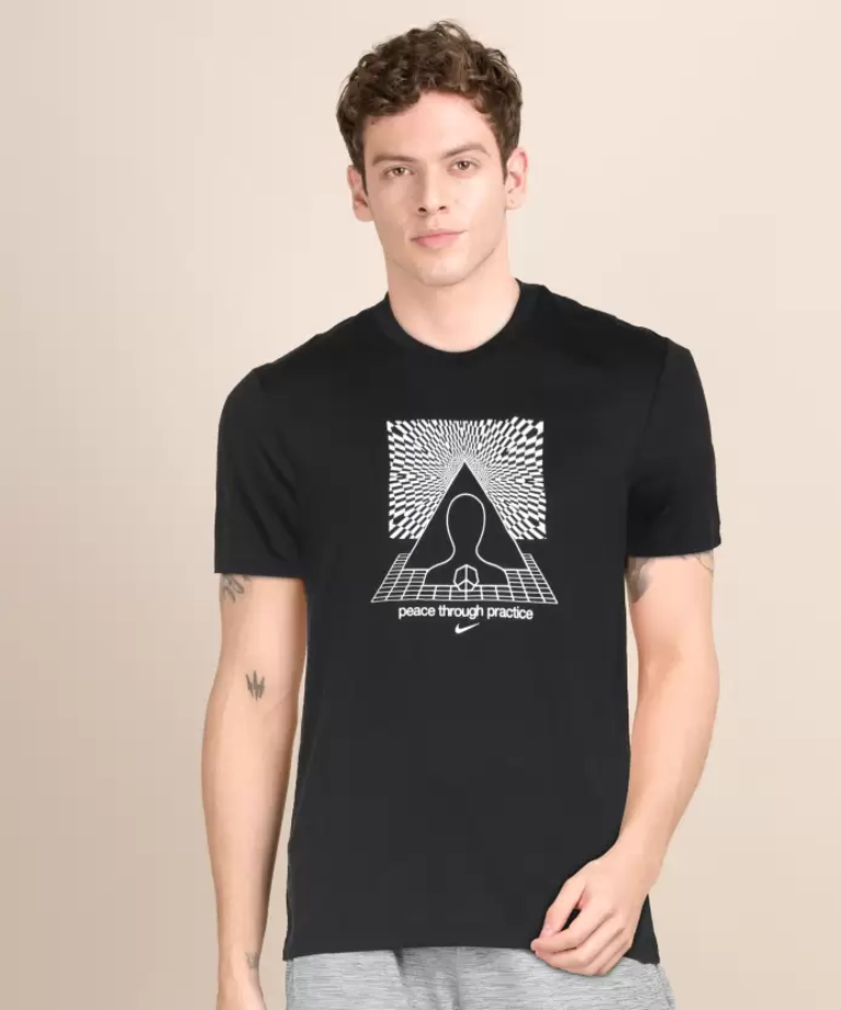 Dri-FIT Men Typography Round Neck Black T-Shirt-Dd6926-010
