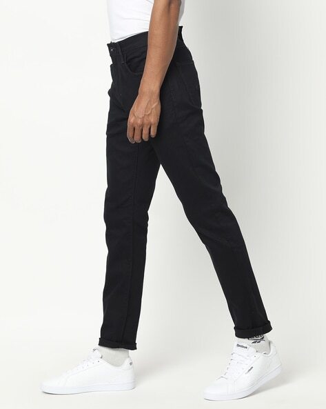 Slim  BLACK Tapered Fit Jeans with Button Closure59224-0039