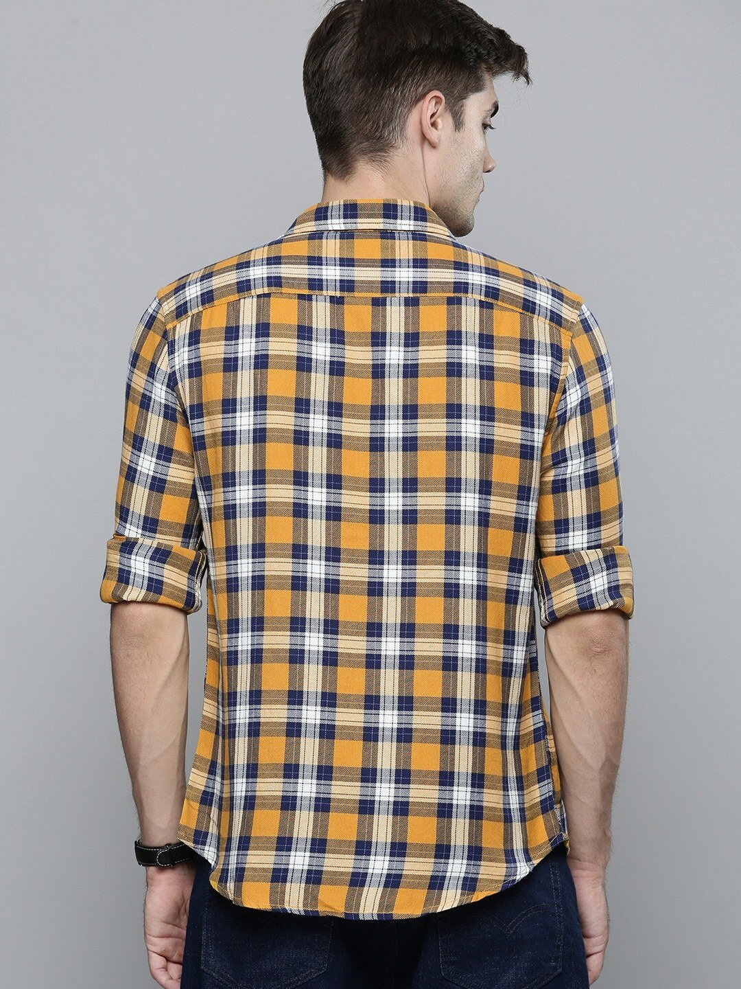 Men Multicoloured Slim Fit Tartan Checks Opaque Checked Casual Shirt-32874-0271