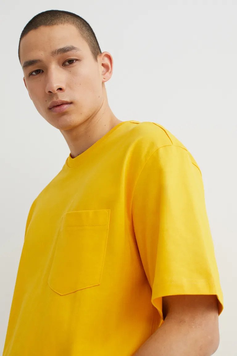 Relaxed Fit pocket-detail T-shirt-1062372006