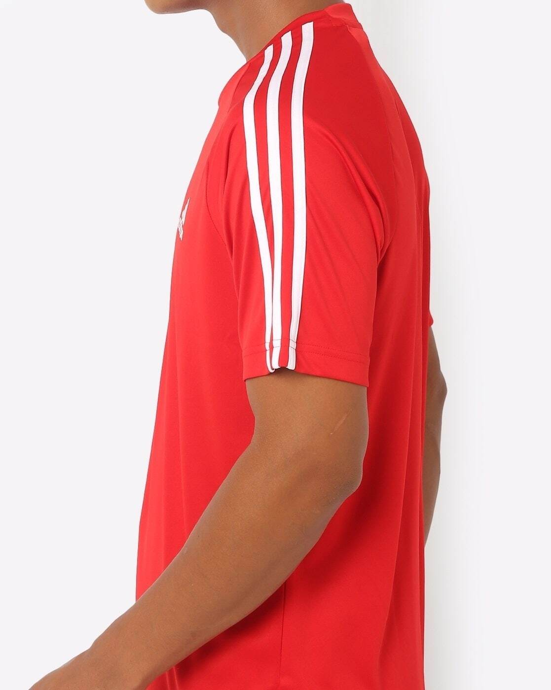 Crew-Neck T-shirt with 3-Stripe Detail-Ha5629