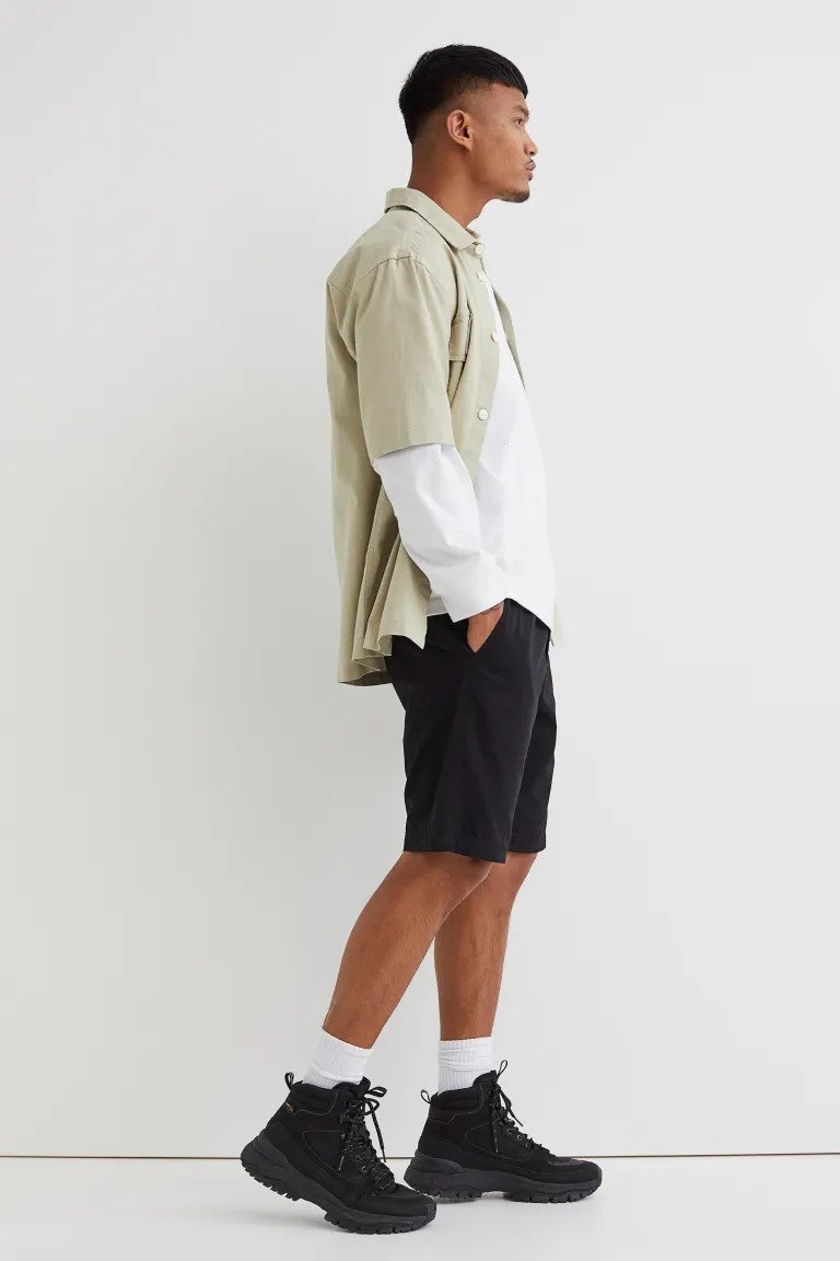 Regular Fit Cotton chino shorts-1039093002