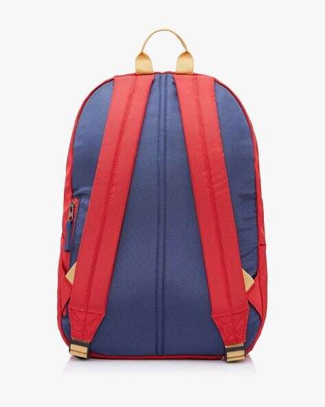 Textured Backpack with Zip Pocket-AMT RUBY RED