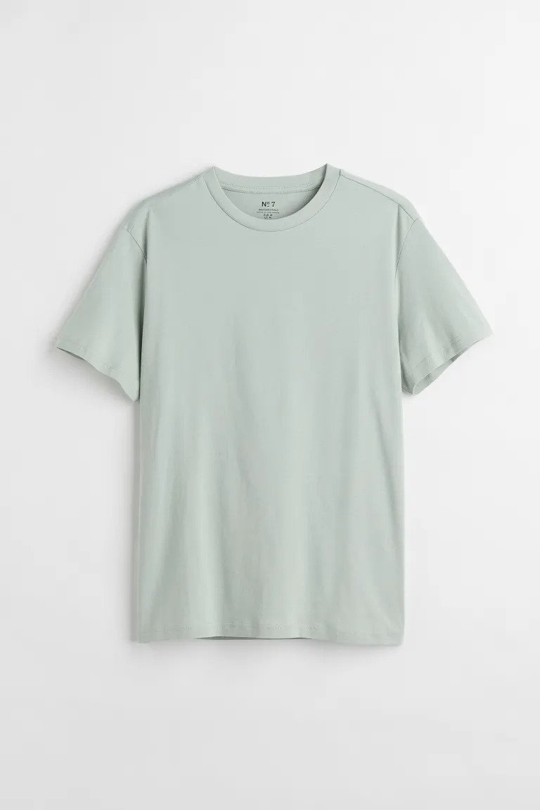 Regular Fit Round-neck T-shirt-Light green-0685816134