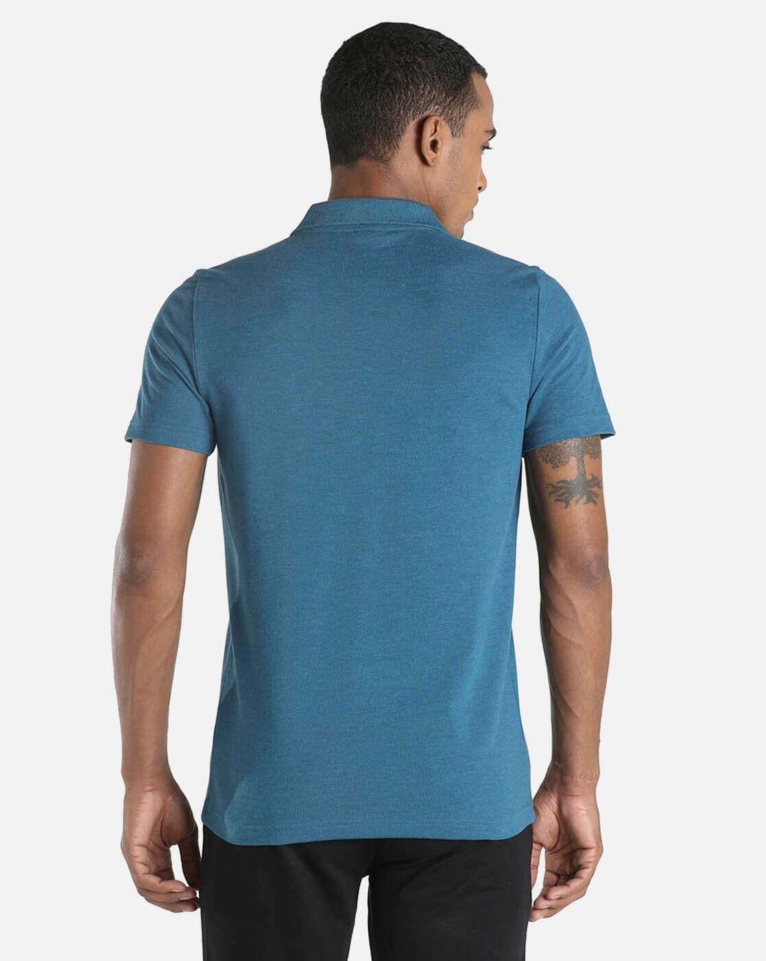 Brand Print Slim Fit Polo T-shirt-670268 65