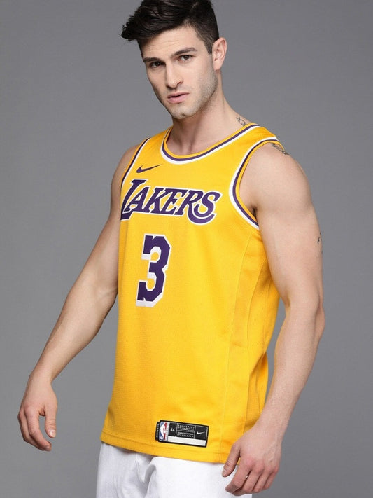 Men Yellow Anthony Davis Los Angeles Lakers ICON Dri-FIT SWGMN 20 Basketball T-shirt-Cw3669-728