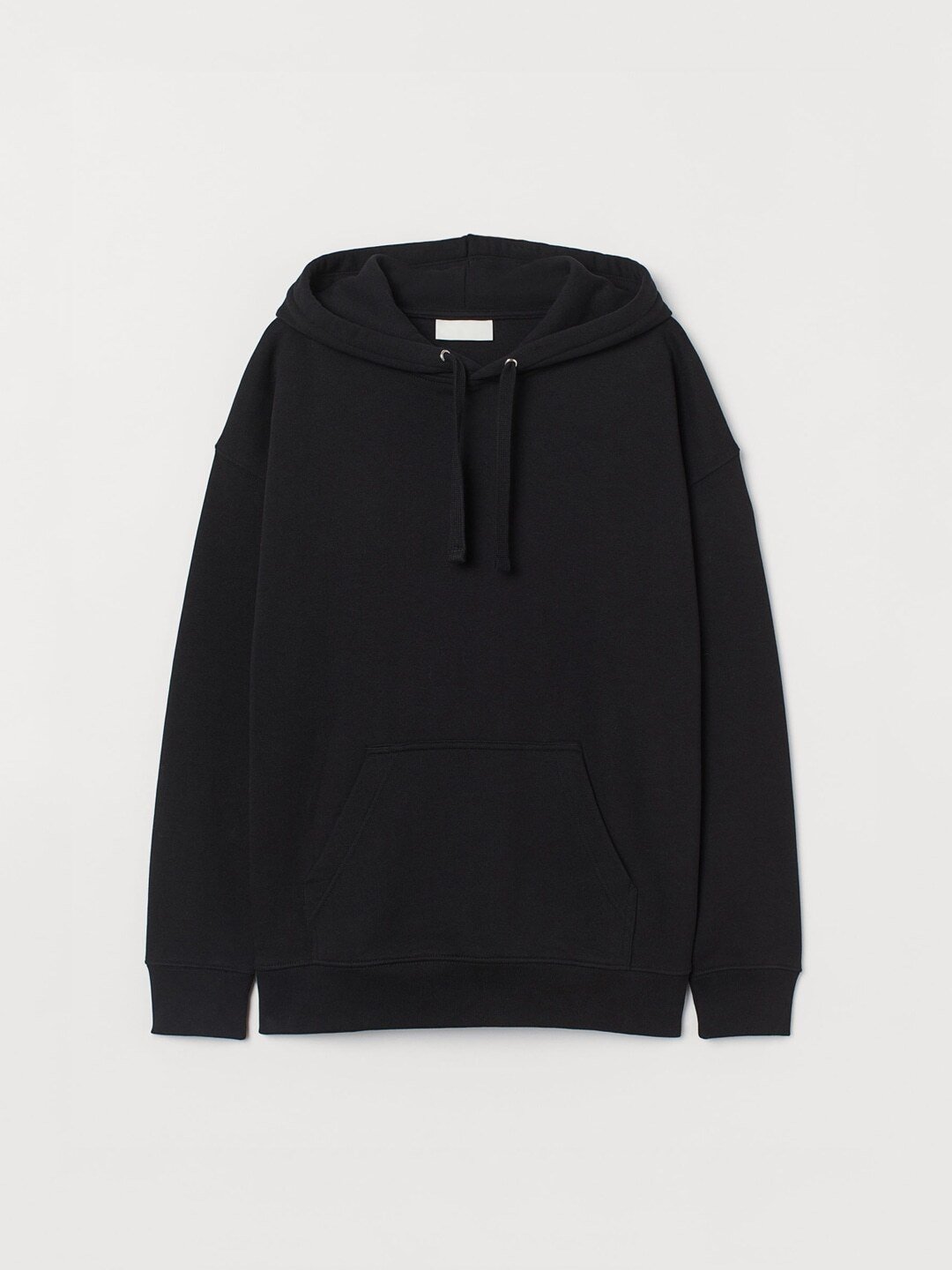 Men Black Solid Hooded Cotton Sweatshirt-0967543002012