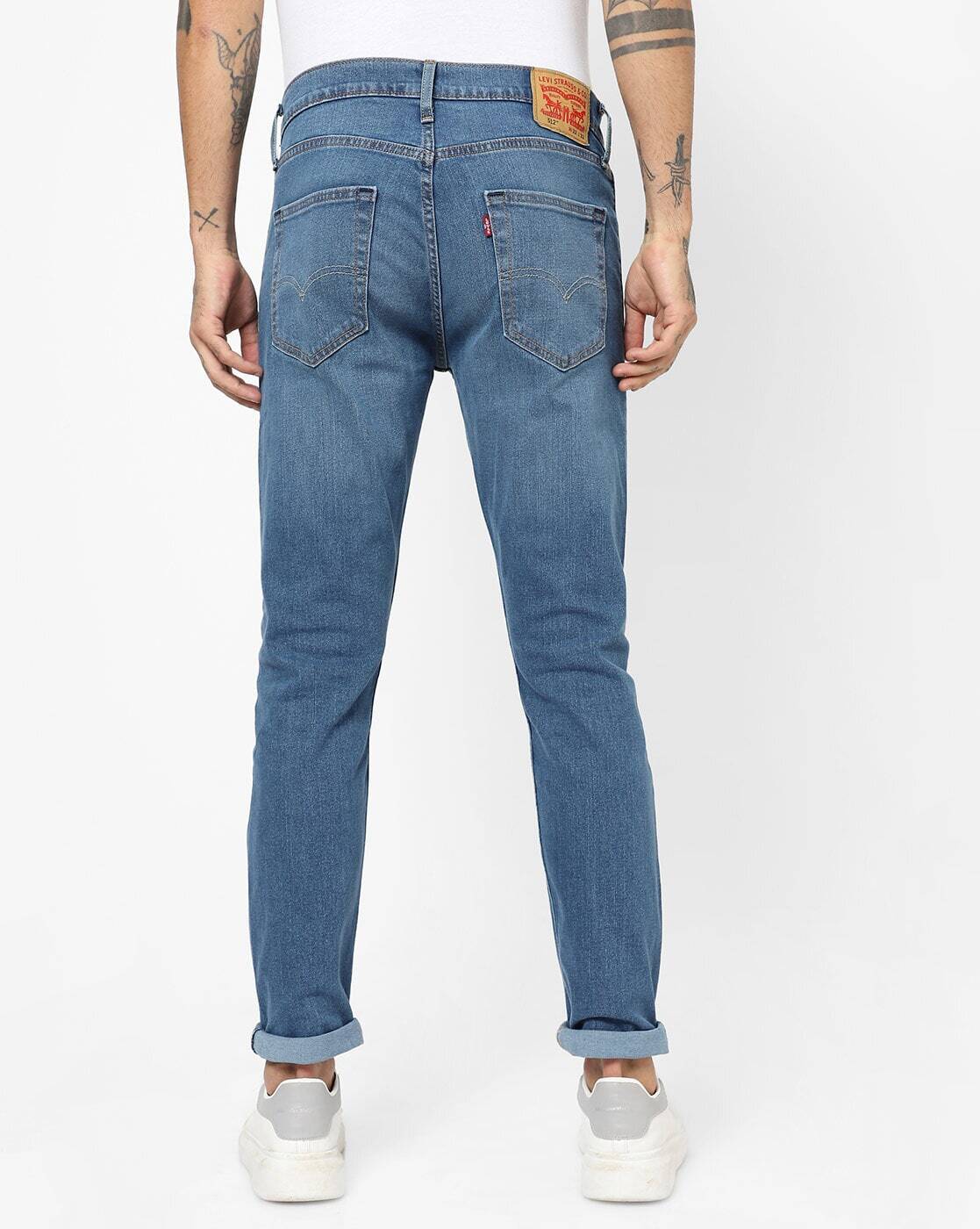 Washed Slim Fit Jeans-36087-0502