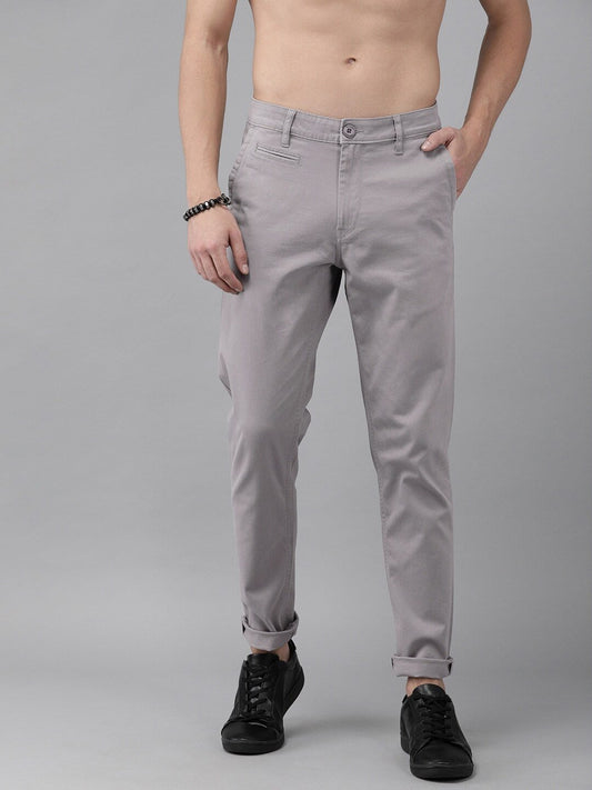 Men Grey Trousers-11201688