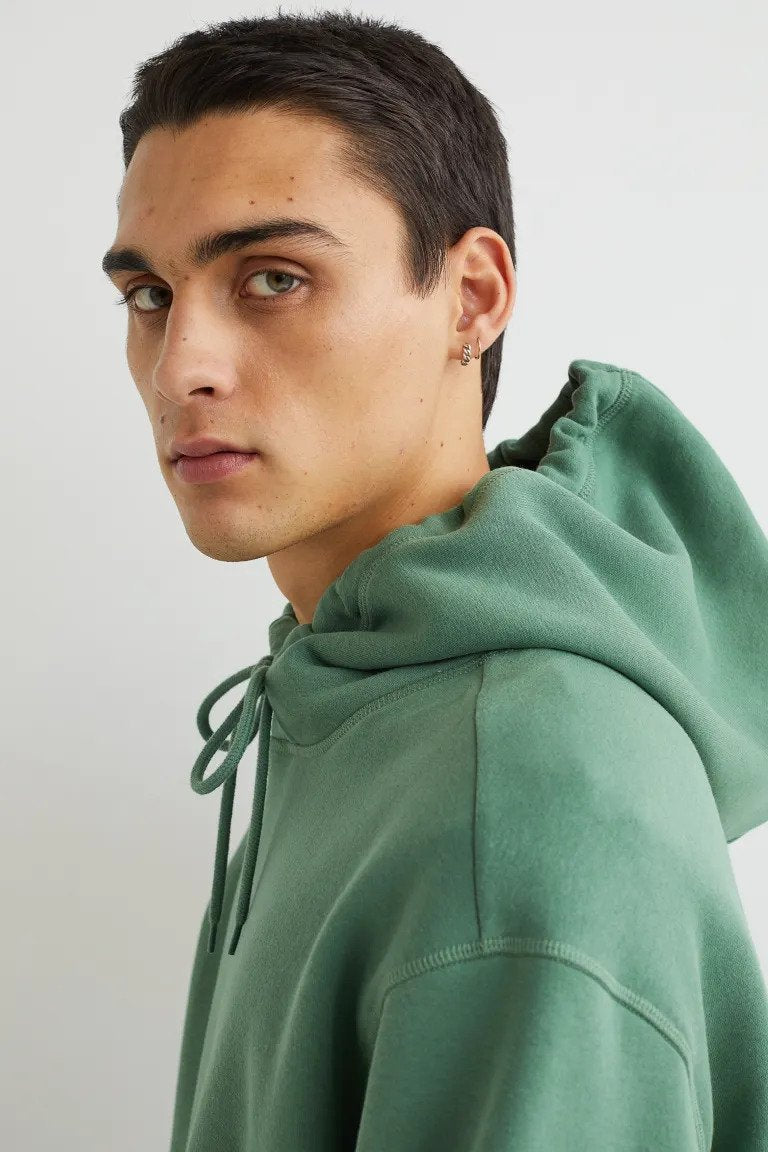 Relaxed Fit Hoodie-green-0970819032
