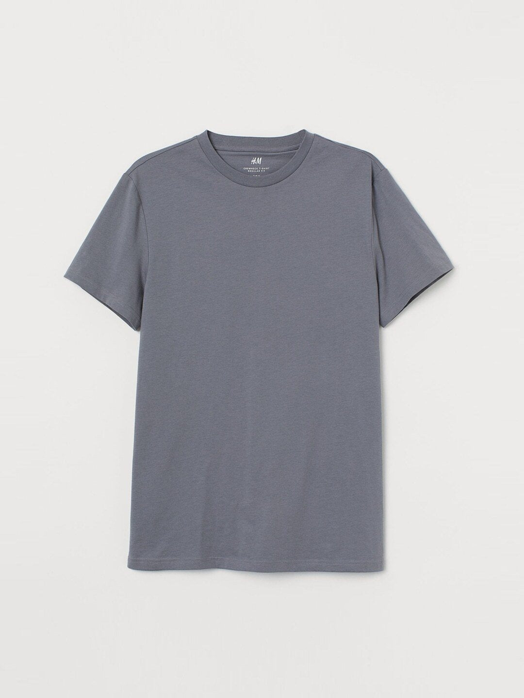 Men Grey Round-Neck T-Shirt Regular Fit-068581604912