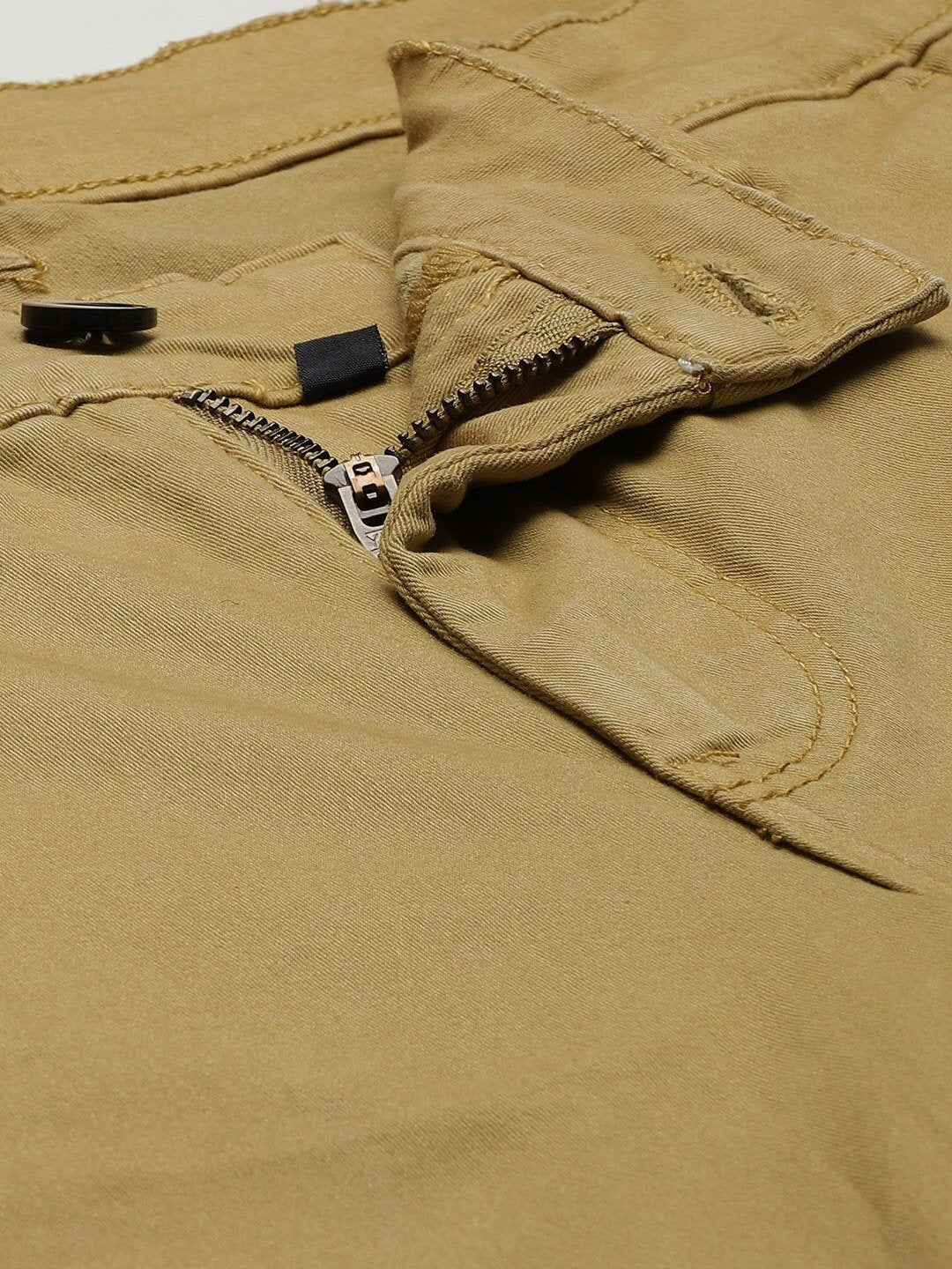 Men Beige Solid Regular Fit Solid Chinos-13817952