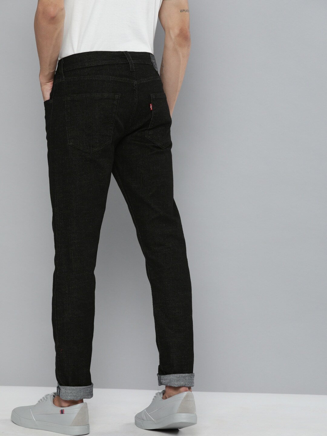 Men Black 512 Slim Tapered Fit Stretchable Jeans-36087-0423