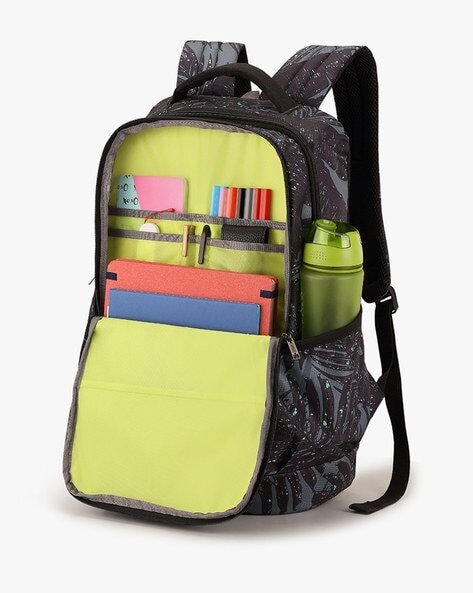 Tropical Print Backpack-AMT CRONE BLACK
