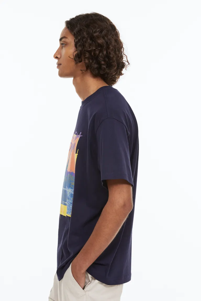 Relaxed Fit Printed T-shirt-1102720017