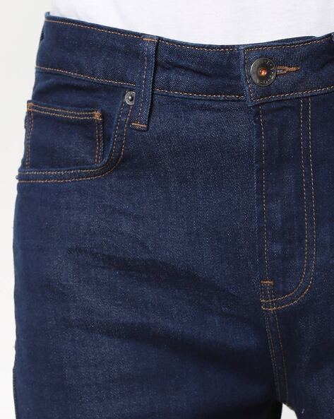 Washed Jeans with Button Closure-20A4L2EC7220I