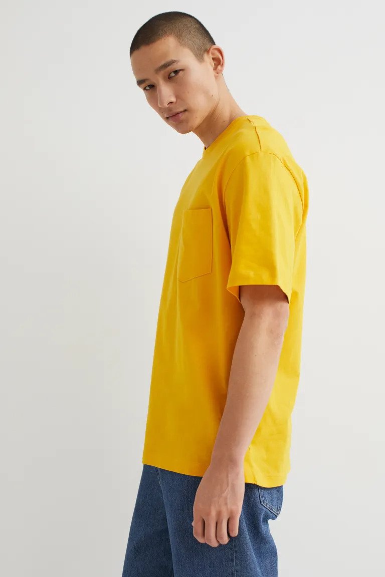 Relaxed Fit pocket-detail T-shirt-1062372006