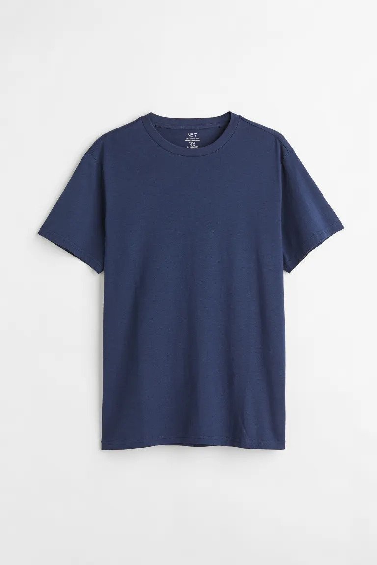 Regular Fit Round-neck T-shirt-Dark blue--0685816078