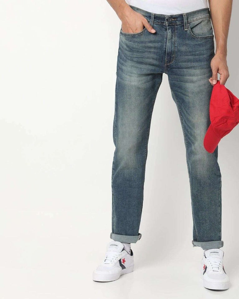232 Flinder Mid-Wash Straight Slim Fit Jeans-47752-0079