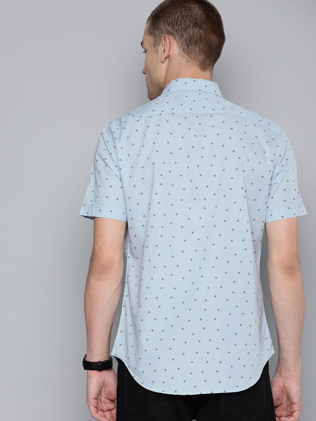 Men Blue Slim Fit Printed Casual Shirt-32908-0120