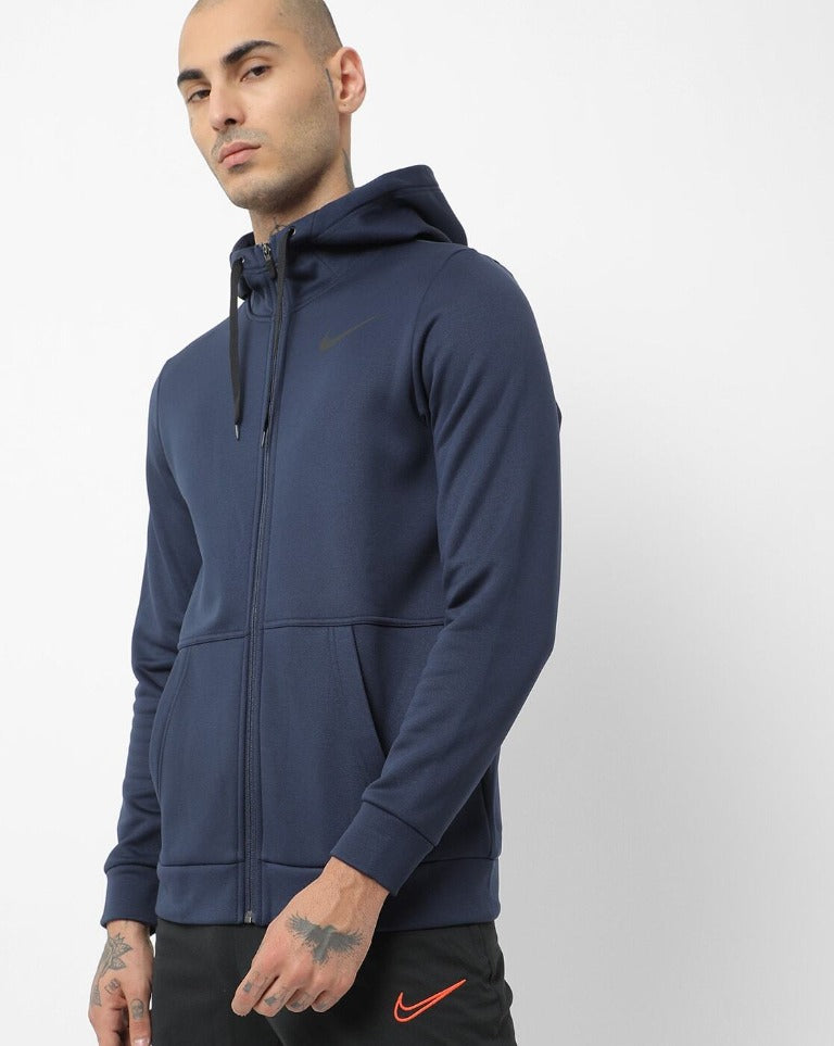 Front-Zip Hoodie with Split Kangaroo Pocket-Cu6232-451