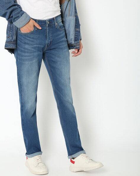 Washed Slim Fit Jeans-18298-1021