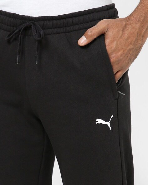 Zippered Sweat Pants with Elasticated Waistband-84666501