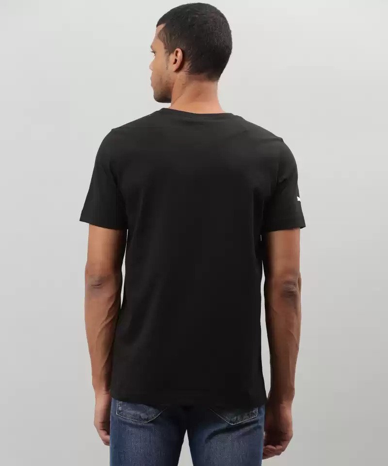 Graphic Print Men Round Neck Black T-Shirt-532330 01
