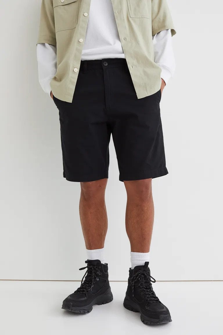 Regular Fit Cotton chino shorts-1039093002