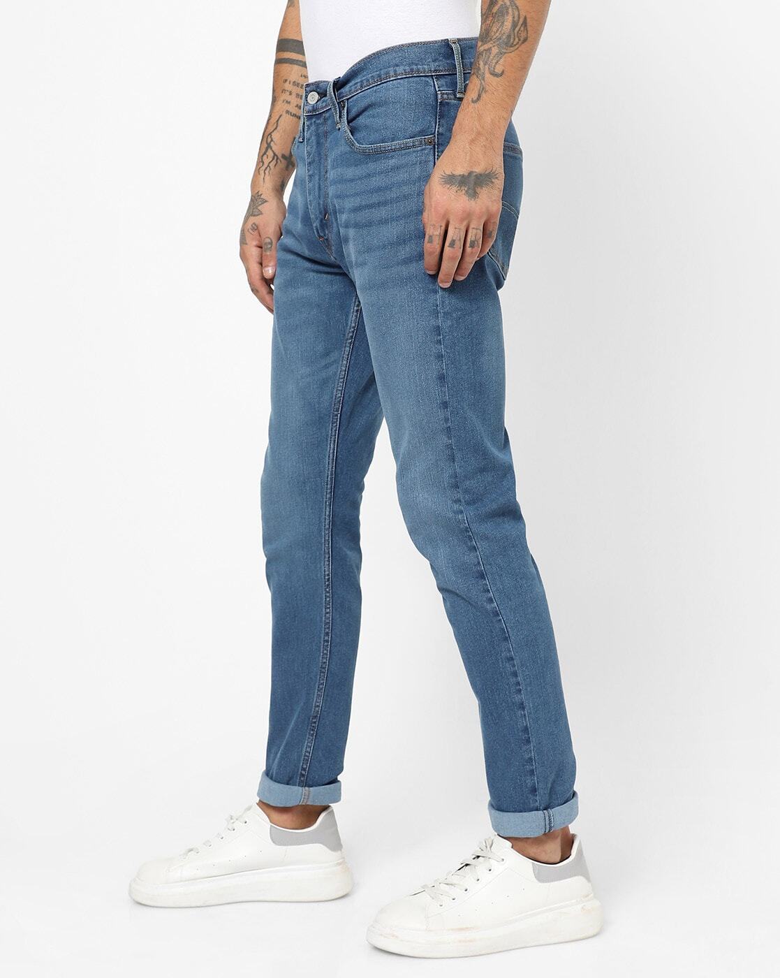 Washed Slim Fit Jeans-36087-0502