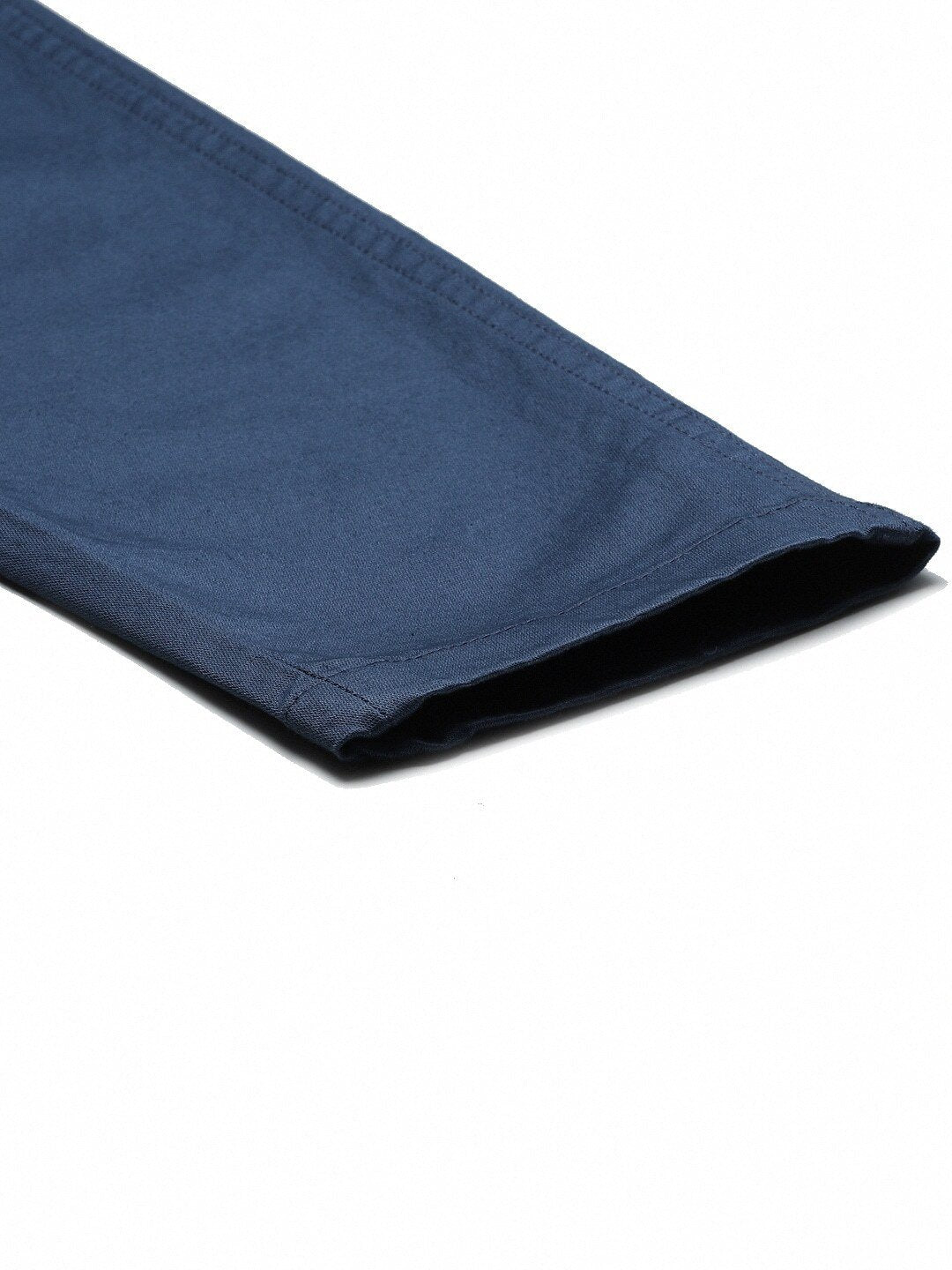 Men Blue Tapered Fit Regular Trousers-13859348