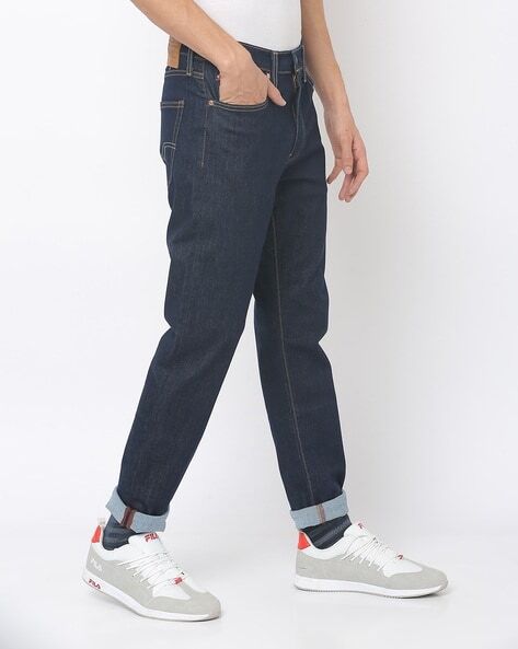 Mid-Rise Tapered Fit Jeans-36087-0231