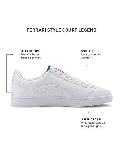 Ferrari Style Court Legend Lace-Up Casual Shoes-306538 02