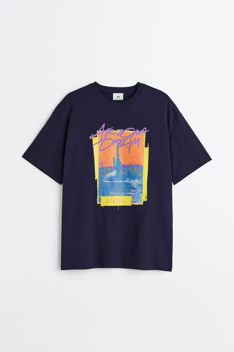 Relaxed Fit Printed T-shirt-1102720017