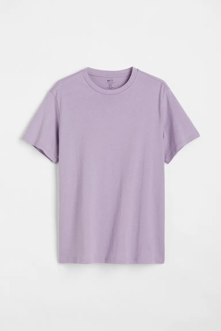 Regular Fit Round-neck T-shirt-Purple-0685816127