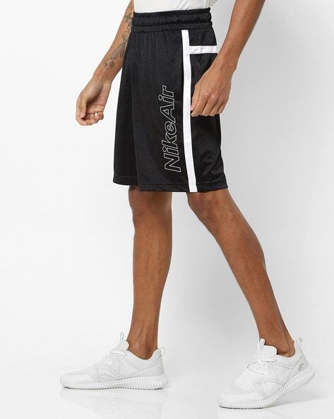 Brand Print Shorts with Elasticated Waist-Cj4852-010