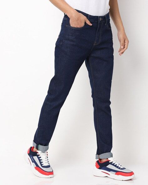 Washed Jeans with Button Closure-20A4L2EC7220I