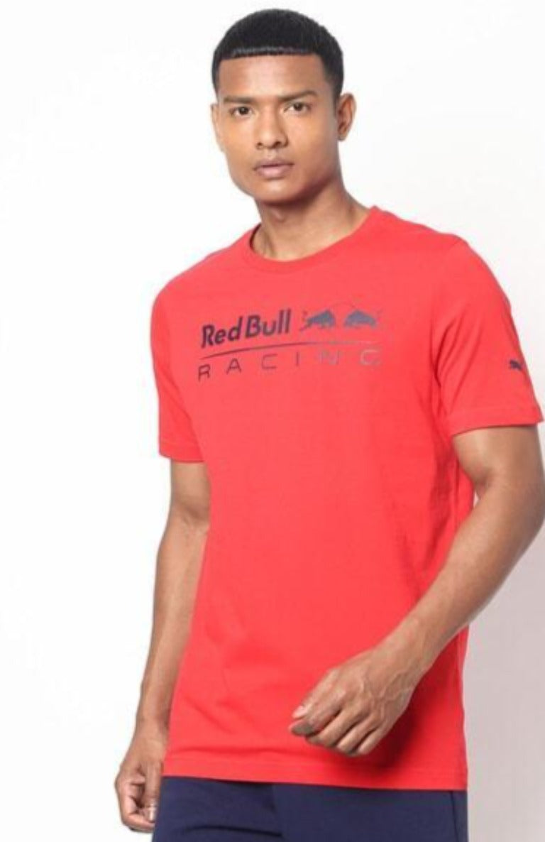 Red Bull Racing Logo Print Crew-Neck T-shirt-76313006