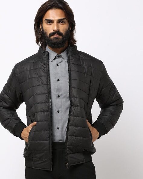 Quilted Zip-Front Jacket with Pockets-11116AJ