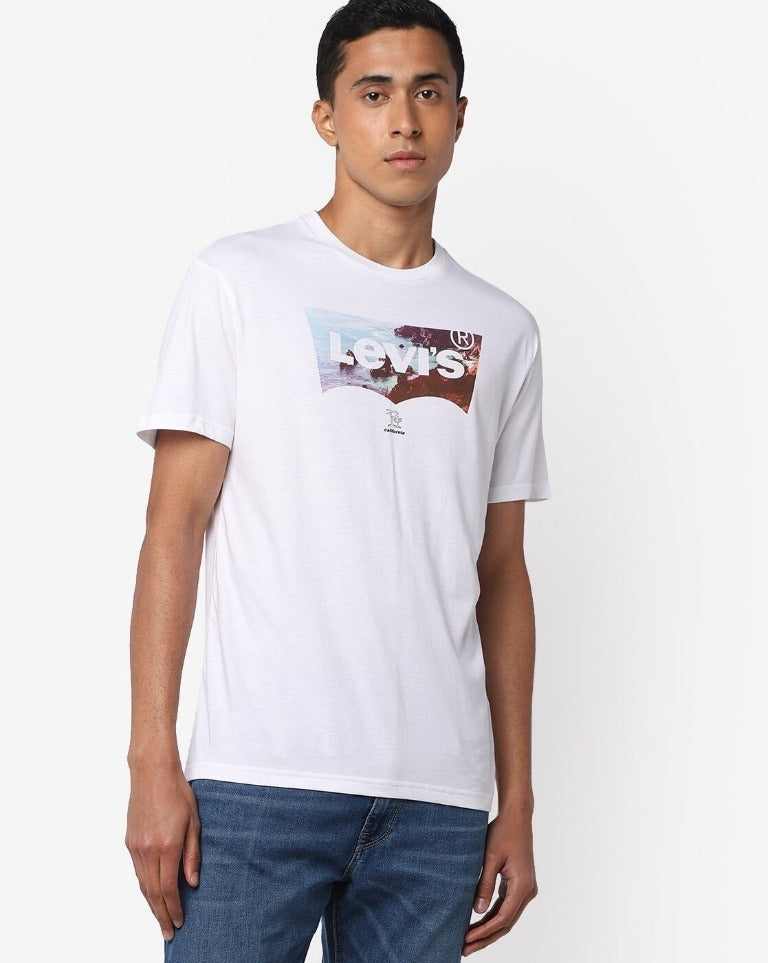 Brand Print Crew-Neck T-shirt-16960-0688