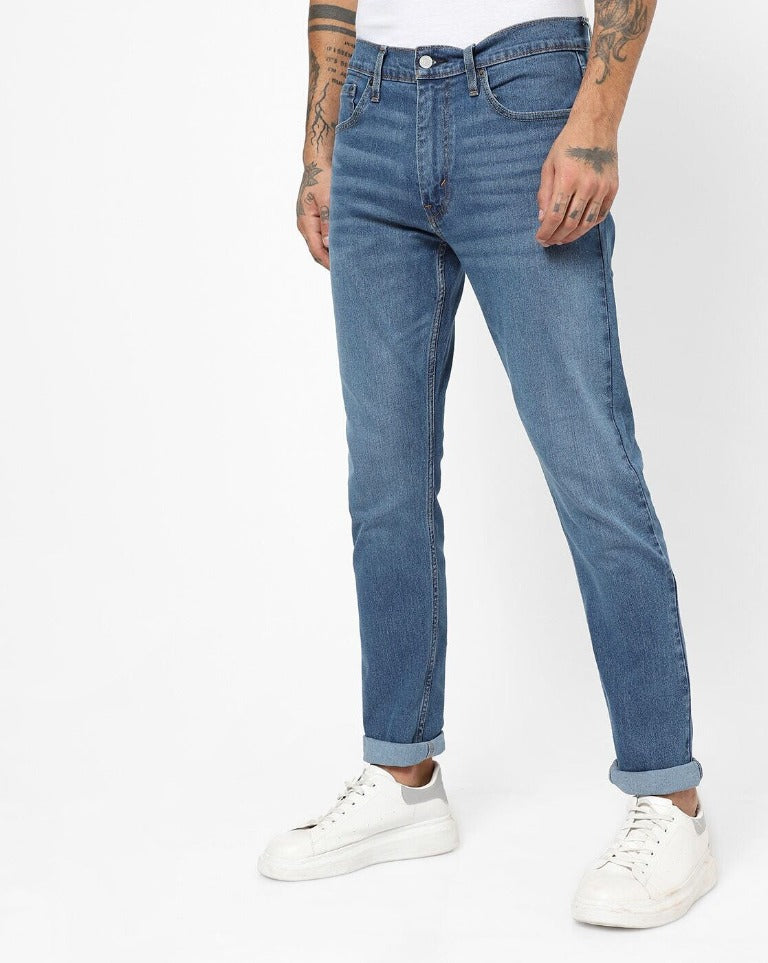 Washed Slim Fit Jeans-36087-0502