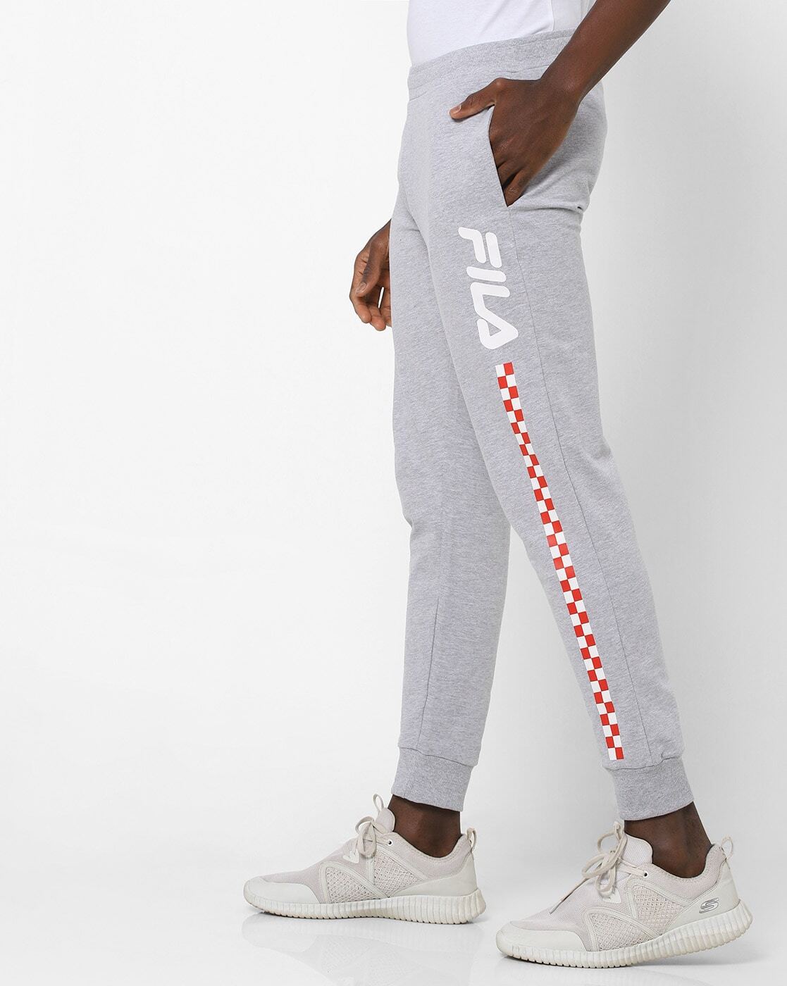 HERNAD Joggers with Placement Print-Gml-grey