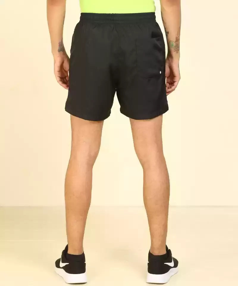 Solid Men Black Sports Shorts-At5289-010