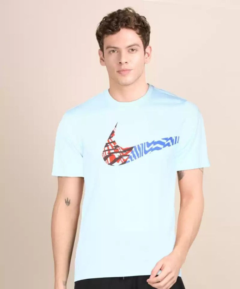 Solid Men Round Neck Blue T-Shirt-Dj3655-447