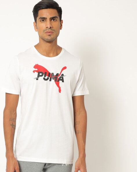 Modern Sports Logo Print Crew-Neck T-shirt-583474 02